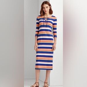 NWT J.Crew lace up maxi dress. Medium